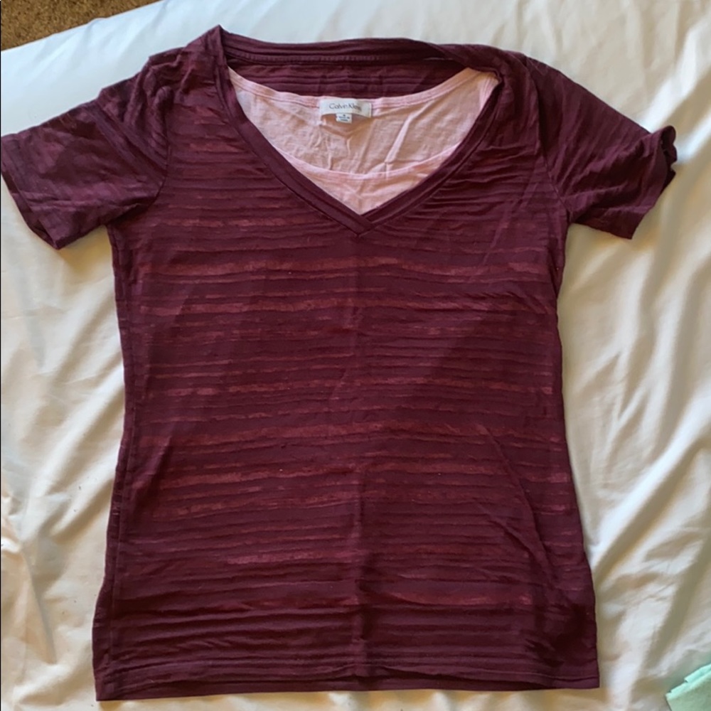 Striped Tee with sewn-in tank